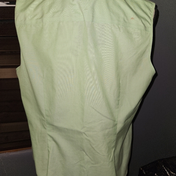 Talbots Womans Light Green Sleeveless Blouse Size 16 - Picture 9 of 12